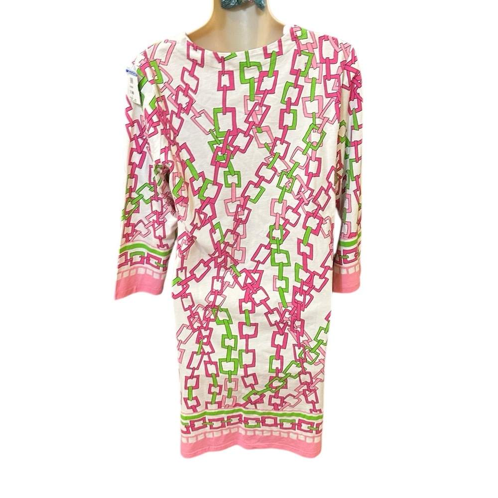 Barbara Gerwit pink and green chain-link knit dress - Picture 9 of 11